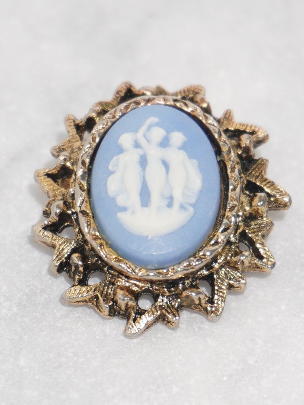 Three Graces Blue Cameo Brooch Pin